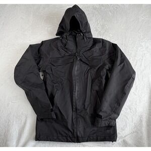 REI Elements Jacket Men's Small Black Full‎ Zip Long Sleeve Shell Rain